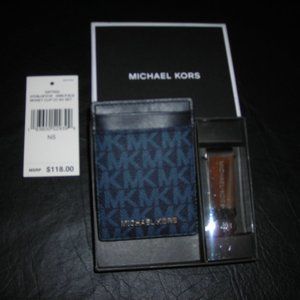 Michael Kors Money Clip CC Box Set Admiral Blue